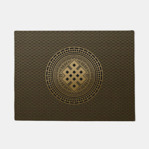 Gold Endless Knot  in Mandala Doormat