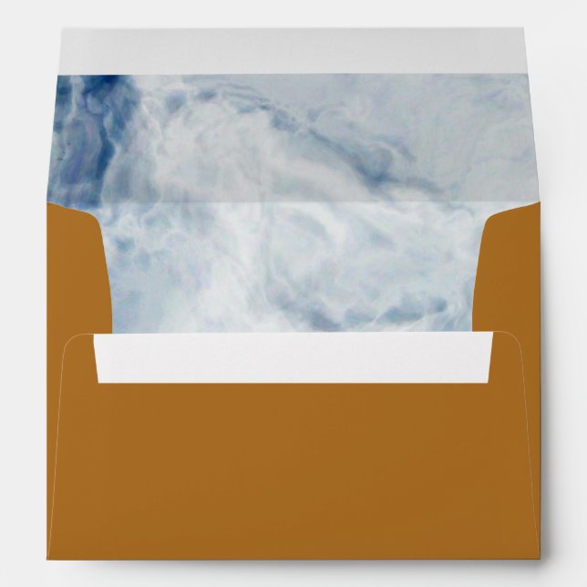 Gold Envelope with Blue Marble Lining  (Back (Bottom))