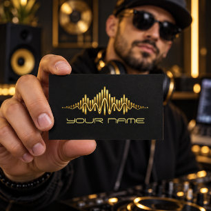 Gold Equalizer DJ Business Card