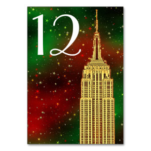 Gold ESB Skyline #2 Xmas Starry Table Number