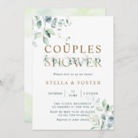 Gold Eucalyptus Botanical Letter Couples Shower