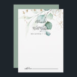 Gold Eucalyptus Calligraphy Wedding Well Wishes  Advice Card<br><div class="desc">This gold eucalyptus calligraphy wedding well wishes advice card is perfect for a rustic wedding. This artistic design features hand-drawn watercolor gold and green foliage, inspiring natural beauty. These cards are perfect for a wedding, bridal shower, baby shower, graduation party & more. Personalise the cards with the names of the...</div>