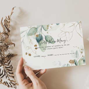 Gold Eucalyptus Guess How Many Game Card