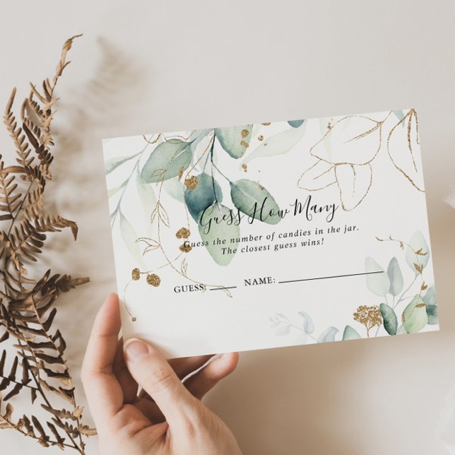 Gold Eucalyptus Guess How Many Game Card (Creator Uploaded)