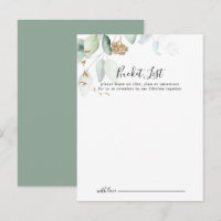 Gold Eucalyptus Wedding Bucket List Cards