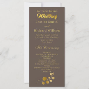 Gold Eucalyptus Wedding Program