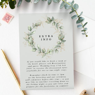 Gold Eucalyptus Wreath Green Sea Glass Details Enclosure Card