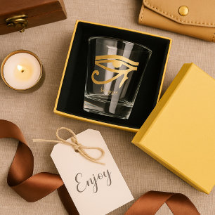 Gold Eye of Horus Ancient Protection Design Shot Glass