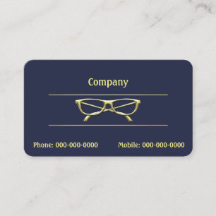 Gold Eyeglasses Business Card