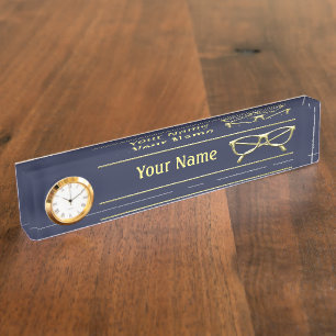 Gold Eyeglasses Nameplate