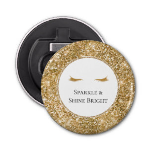 Gold Eyelashes girly glam glitter  Bottle Opener