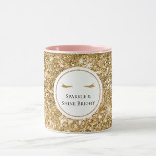 Gold Eyelashes girly glam glitter  Mug