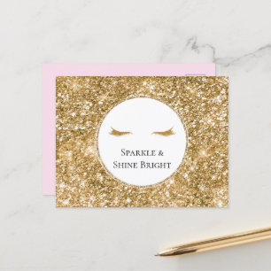 Gold Eyelashes girly glam glitter  Postcard