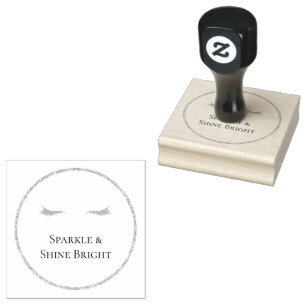 Gold Eyelashes girly glam glitter Rubber Stamp
