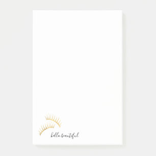 Gold Eyelashes Hello Beautiful Post-it Notes