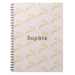 Gold Eyelashes Notebook