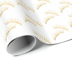 Gold Eyelashes Wrapping Paper