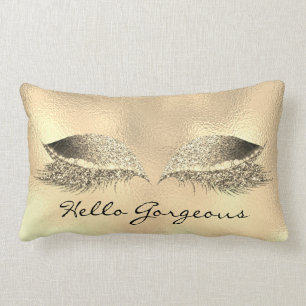 Gold Eyes Makeup Lash Hello Gorgeous Metallic Lumbar Cushion