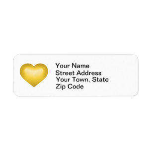 Gold fade heart return address label