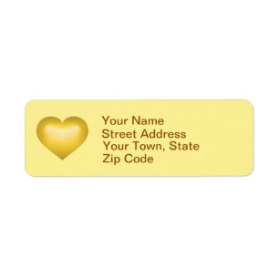Gold fade heart return address label