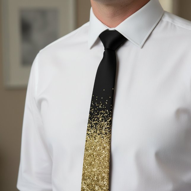 Gold  Fading Waterfall Ombre Glitter look    Tie (Creator Uploaded)