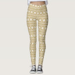 Gold Fair Isle Leggings<br><div class="desc">Allover print leggings in a fun holiday fair isle print. Perfect for your next ugly Christmas sweater party or just for spreading cheer all winter long!</div>