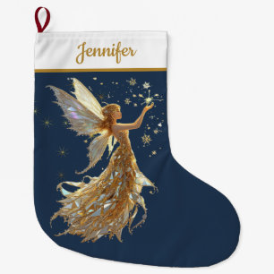 Gold Fairy Christmas Stocking – Sparkling Magic