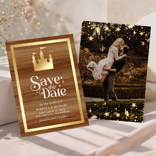 Gold Fairytale Castle Princess Princess Wedding Save The Date