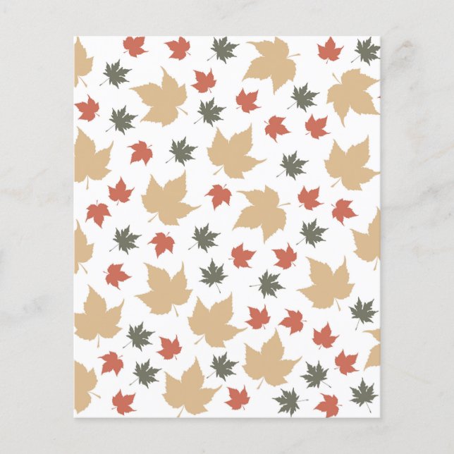 Gold Fall and Autumn Leaf Pattern Scrapbook Paper (Front)
