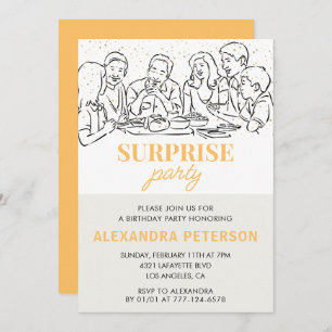 Gold Family Surprise party 78th birthday Invitation