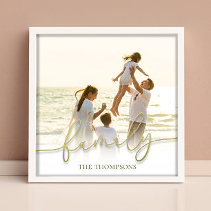 Gold Family Typography Custom Photo Print