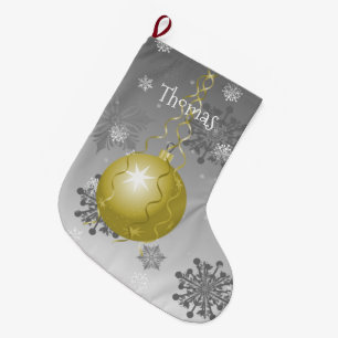 Gold Fancy Christmas Ornament Stocking