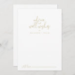 Gold Fancy Script Wedding Well Wishes Advice Card<br><div class="desc">This gold fancy script wedding well wishes advice card is perfect for a rustic wedding. The simple and elegant design features classic and fancy script typography in gold. These cards are perfect for a wedding, bridal shower, baby shower, graduation party & more. Personalise the cards with the names of the...</div>