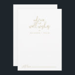 Gold Fancy Script Wedding Well Wishes Advice Card<br><div class="desc">This gold fancy script wedding well wishes advice card is perfect for a rustic wedding. The simple and elegant design features classic and fancy script typography in gold. These cards are perfect for a wedding, bridal shower, baby shower, graduation party & more. Personalise the cards with the names of the...</div>