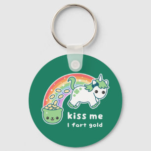 Gold Farting Unicorn Key Ring