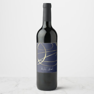 Gold Faux Foil Any Colour Custom Wedding Wine Label