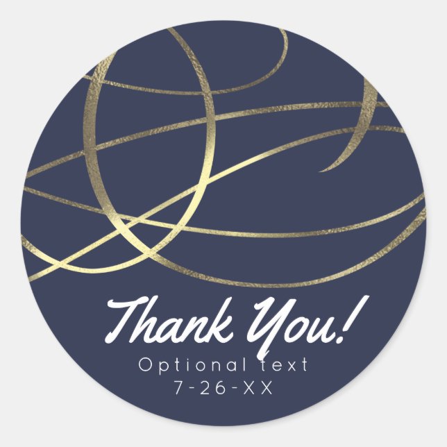 Gold Faux Foil Any Colour Wedding Favour Classic Round Sticker (Front)