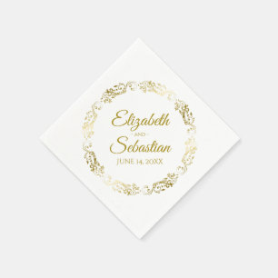 Gold Faux Foil Elegant Wedding Napkins