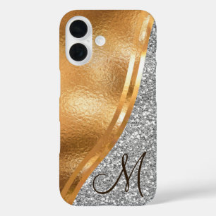 Gold Faux Foil, Name and Monogram Case-Mate iPhone 16 Case
