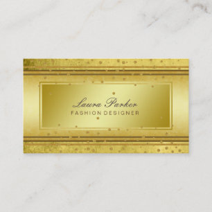 Gold Faux Foil Professional Elegant Confetti Chic Business Card