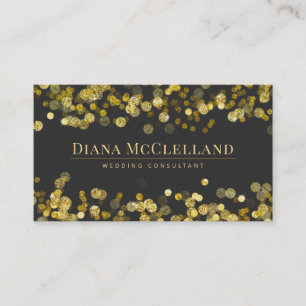 Gold Faux Glitter Confetti Modern Glitz Business Card