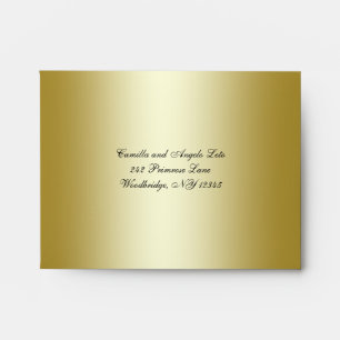 Gold FAUX Glitter Floral Envelope for Reply Card