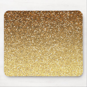 Gold Faux Glitter Ombre Mouse Pad