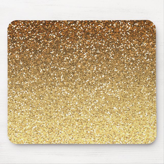 Gold Faux Glitter Ombre Mouse Pad (Front)