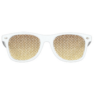 Gold Faux Glitter Ombre Retro Sunglasses