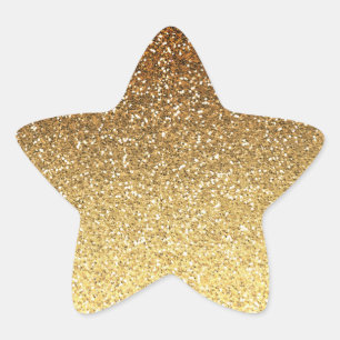 Gold Faux Glitter Ombre Star Sticker