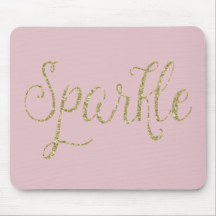 Gold Faux Glitter Sparkle Mouse Pad