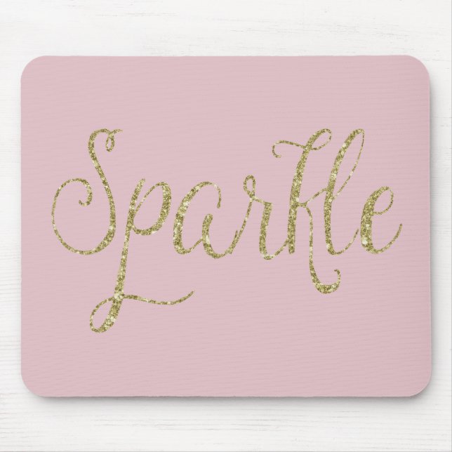 Gold Faux Glitter Sparkle Mouse Pad (Front)