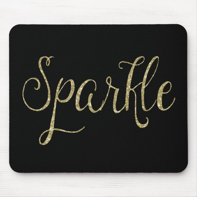 Gold Faux Glitter Sparkle Mouse Pad (Front)