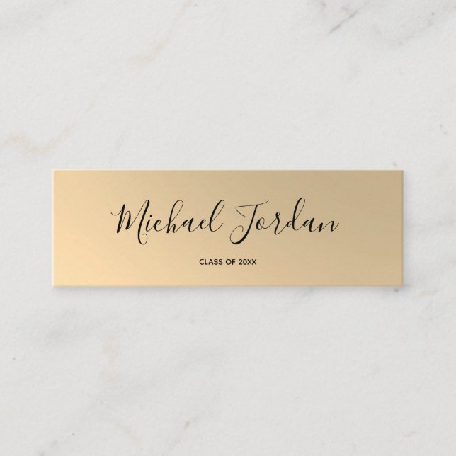 Gold Faux Graduation Name Card (Front)